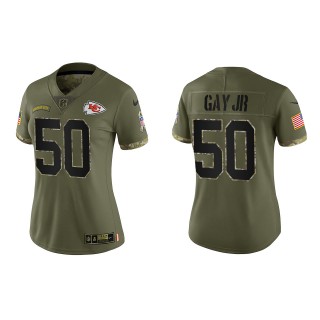 Willie Gay Jr. Women's Kansas City Chiefs Olive 2022 Salute To Service Limited Jersey