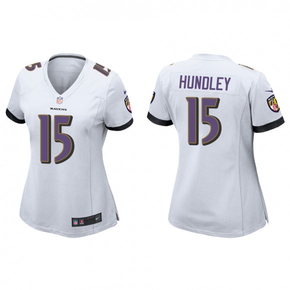 Women's Baltimore Ravens Brett Hundley White Game Jersey