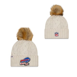 Women's Buffalo Bills Cream 2022 Sideline Cuffed Knit Hat