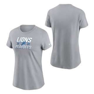 Women's Detroit Lions Gray 2023 NFL Playoffs Iconic T-Shirt