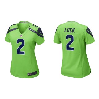 Women's Seattle Seahawks Drew Lock Neon Green Game Jersey