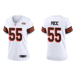 Women's Cleveland Browns Ethan Pocic White 1946 Collection Game Jersey