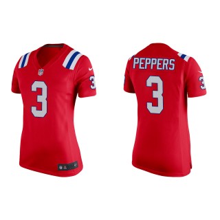 Women's New England Patriots Jabrill Peppers Red Game Jersey