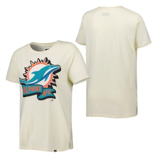 Women's Miami Dolphins Cream Chrome Sideline T-Shirt