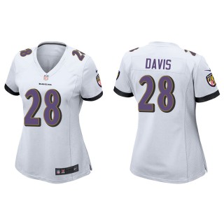 Women's Baltimore Ravens Mike Davis White Game Jersey