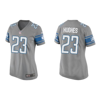 Women's Detroit Lions Mike Hughes Silver Game Jersey