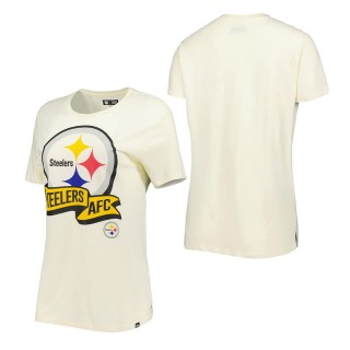 Women's Pittsburgh Steelers Cream Chrome Sideline T-Shirt