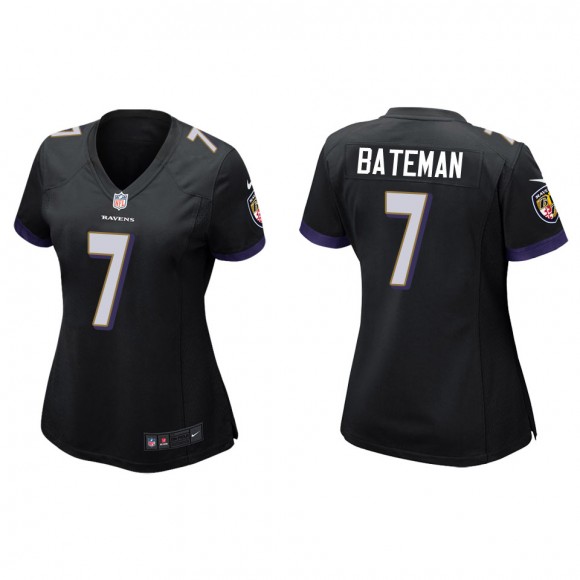 Women's Baltimore Ravens Rashod Bateman Black Game Jersey