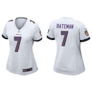 Women's Baltimore Ravens Rashod Bateman White Game Jersey