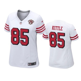 Women's San Francisco 49ers George Kittle White 75th Anniversary Alternate Game Jersey