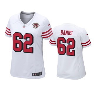 Women's San Francisco 49ers Aaron Banks White 75th Anniversary Jersey