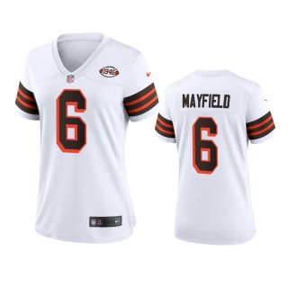 Women's Cleveland Browns Baker Mayfield White 1946 Collection Alternate Game Jersey