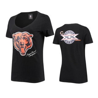 Women's Chicago Bears Black Super Bowl Commemorative V-Neck T-Shirt