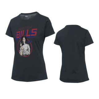 Women's Buffalo Bills Black Disney Star Wars Princess Leia T-Shirt