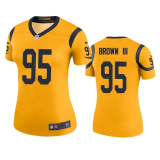 Los Angeles Rams Bobby Brown III Gold Color Rush Legend Jersey - Women's