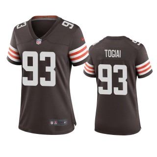 Women's Cleveland Browns Tommy Togiai Brown Game Jersey