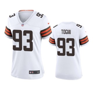 Women's Cleveland Browns Tommy Togiai White Game Jersey
