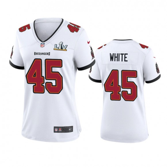Women's Tampa Bay Buccaneers Devin White White Super Bowl LV Game Jersey