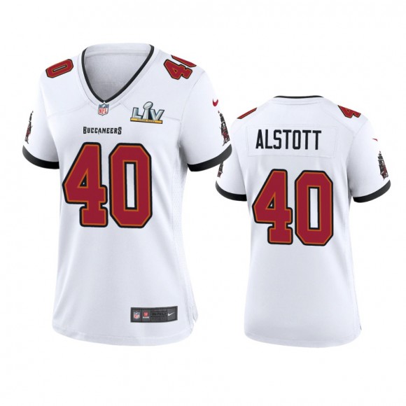 Women's Tampa Bay Buccaneers Mike Alstott White Super Bowl LV Game Jersey