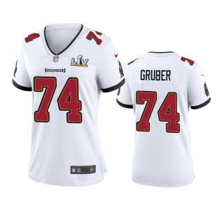 Women's Tampa Bay Buccaneers Paul Gruber White Super Bowl LV Game Jersey