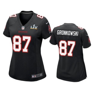 Women's Tampa Bay Buccaneers Rob Gronkowski Black Super Bowl LV Game Fashion Jersey