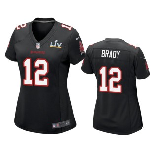 Women's Tampa Bay Buccaneers Tom Brady Black Super Bowl LV Game Fashion Jersey