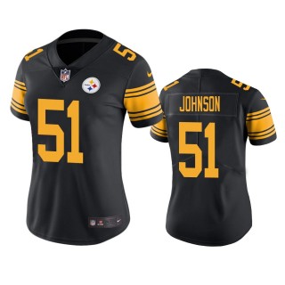 Women's Pittsburgh Steelers Buddy Johnson Black Color Rush Limited Jersey