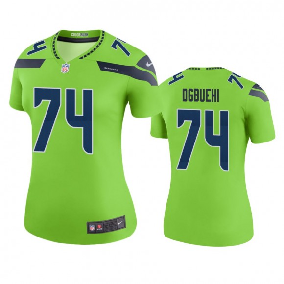 Seattle Seahawks Cedric Ogbuehi Green Color Rush Legend Jersey - Women's