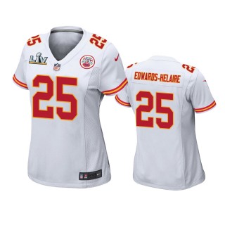 Women's Kansas City Chiefs Clyde Edwards-Helaire White Super Bowl LV Game Jersey