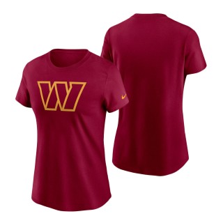 Women's Washington Commanders Burgundy Logo Cotton Essential T-Shirt