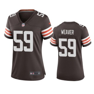 Women's Cleveland Browns Curtis Weaver Brown Game Jersey