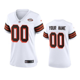 Women's Cleveland Browns Custom White 1946 Collection Alternate Game Jersey