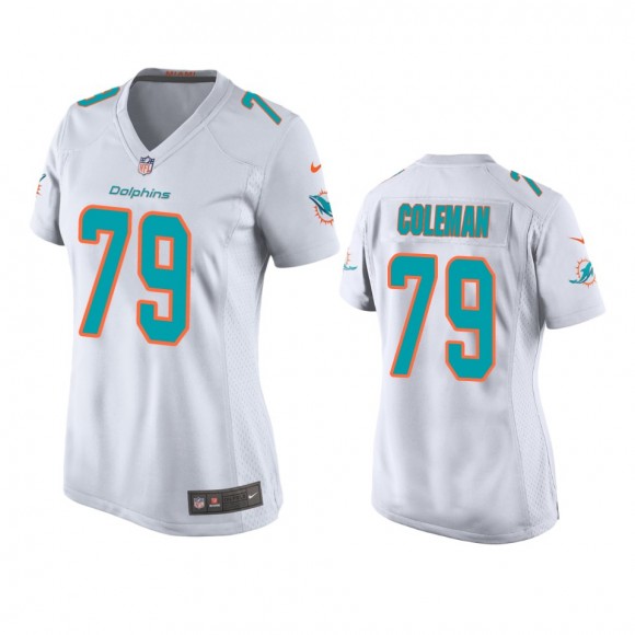 Women's Miami Dolphins Larnel Coleman White Game Jersey