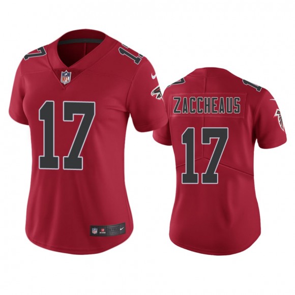 Women's Atlanta Falcons Olamide Zaccheaus Red Color Rush Limited Jersey