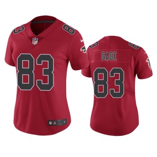 Women's Atlanta Falcons Russell Gage Red Color Rush Limited Jersey
