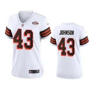 Women's Cleveland Browns John Johnson White 1946 Collection Alternate Game Jersey