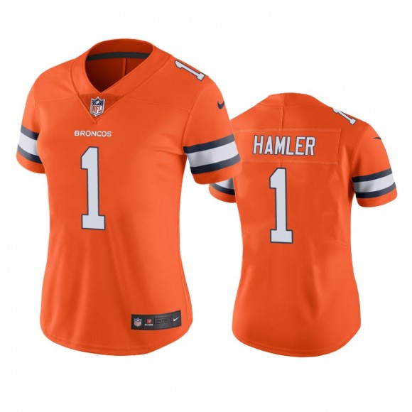 Women's Denver Broncos K.J. Hamler Orange Color Rush Limited Jersey