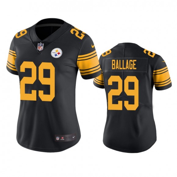 Women's Pittsburgh Steelers Kalen Ballage Black Color Rush Limited Jersey