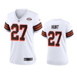 Women's Cleveland Browns Kareem Hunt White 1946 Collection Alternate Game Jersey