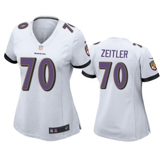 Women's Baltimore Ravens Kevin Zeitler White Game Jersey