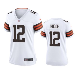 Women's Cleveland Browns KhaDarel Hodge White Game Jersey