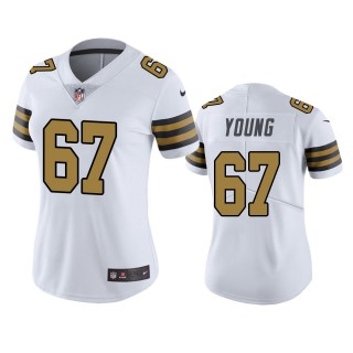 Women's New Orleans Saints Landon Young White Color Rush Limited Jersey
