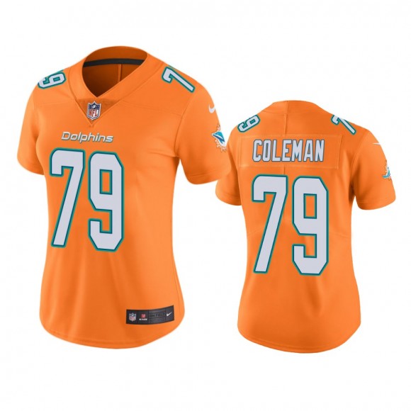 Women's Miami Dolphins Larnel Coleman Orange Color Rush Limited Jersey