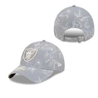 Women's Las Vegas Raiders Gray Botanic 9TWENTY Adjustable Hat