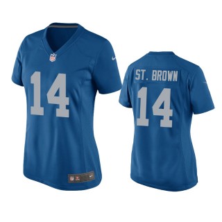 Women's Detroit Lions Amon-Ra St. Brown Blue Throwback Game Jersey