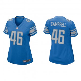Women's Jack Campbell Blue 2023 NFL Draft Game Jersey