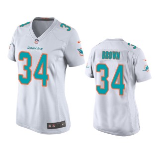 Women's Miami Dolphins Malcolm Brown White Game Jersey
