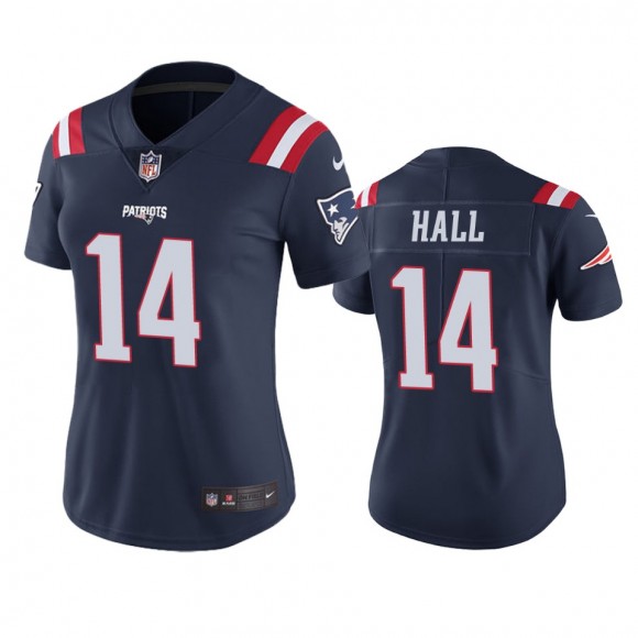 Women's New England Patriots Marvin Hall Navy Color Rush Limited Jersey