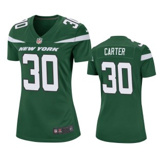 Women's New York Jets Michael Carter Green Game Jersey