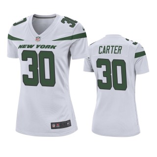 Women's New York Jets Michael Carter White Game Jersey